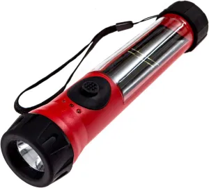 SOS Solarlight Solar Flashlight with compass and dual battery back up system Great for Emergency Power Outages Camping Hiking Walking the Dog Bug out Bag A reliable flashlight. Rechargeable