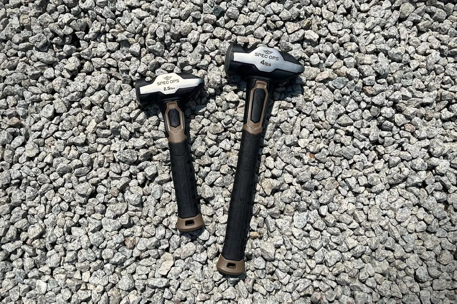 Spec Ops Tools Blacksmith Hammer, 2.5 lb Sledge hammer with Bi-Material Shock Absorbing & Vibration Dampening Handle, 3% Donated to Veterans, Black/Tan