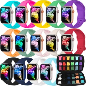 Sport Band Compatible for Apple Watch Band 38mm 40mm 41mm 42mm 44mm 45mm 46mm 49mm Women Men, Soft Silicone Strap with Storage Organizer for iWatch Bands Series 10 9 8 7 6 5 4 3 2 1 SE Ultra