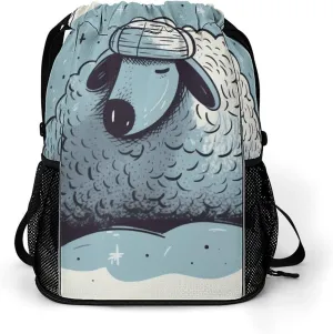 Sport Drawstring Backpack Large Capacity Dry And Wet Separation Sleep Well Hand Drawn Stuff Sack