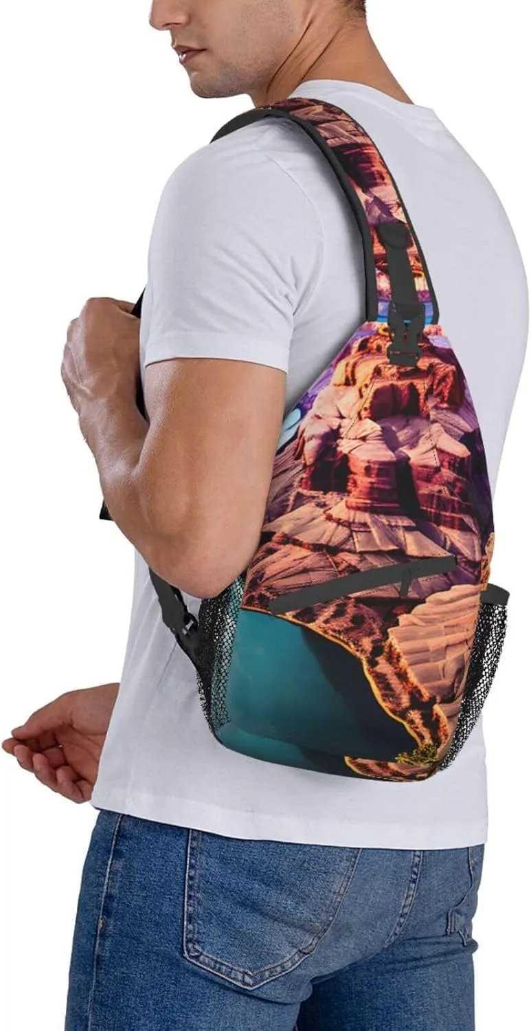 SSIMOO Beauty Grand Canyon Versatile Travel Hiking Backpack-Perfect For Outdoor Cycling,Chest Shoulder Bag