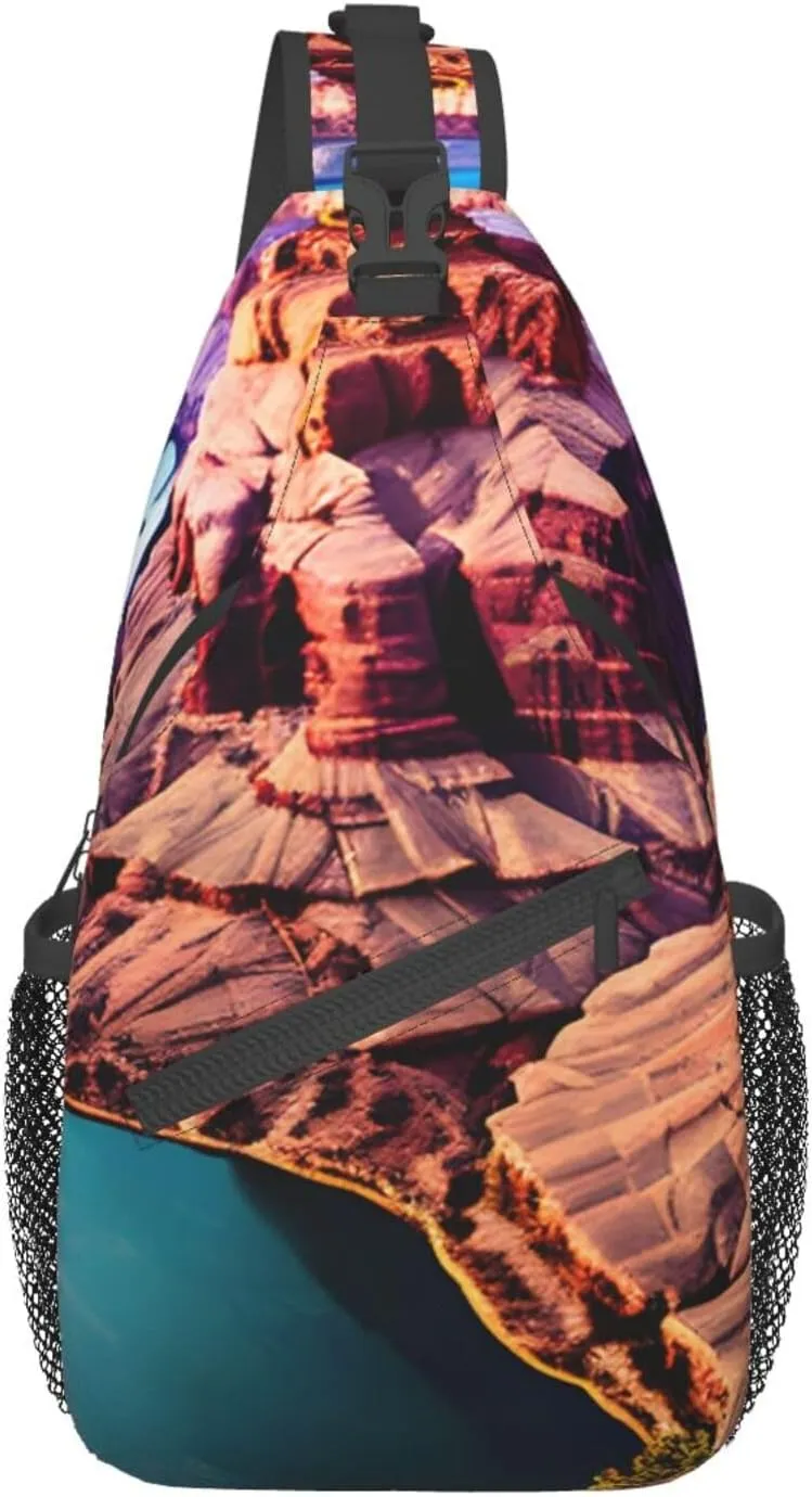 SSIMOO Beauty Grand Canyon Versatile Travel Hiking Backpack-Perfect For Outdoor Cycling,Chest Shoulder Bag
