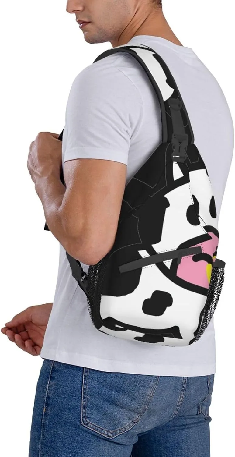 SSIMOO Cute Cow Versatile Travel Hiking Backpack-Perfect For Outdoor Cycling,Chest Shoulder Bag