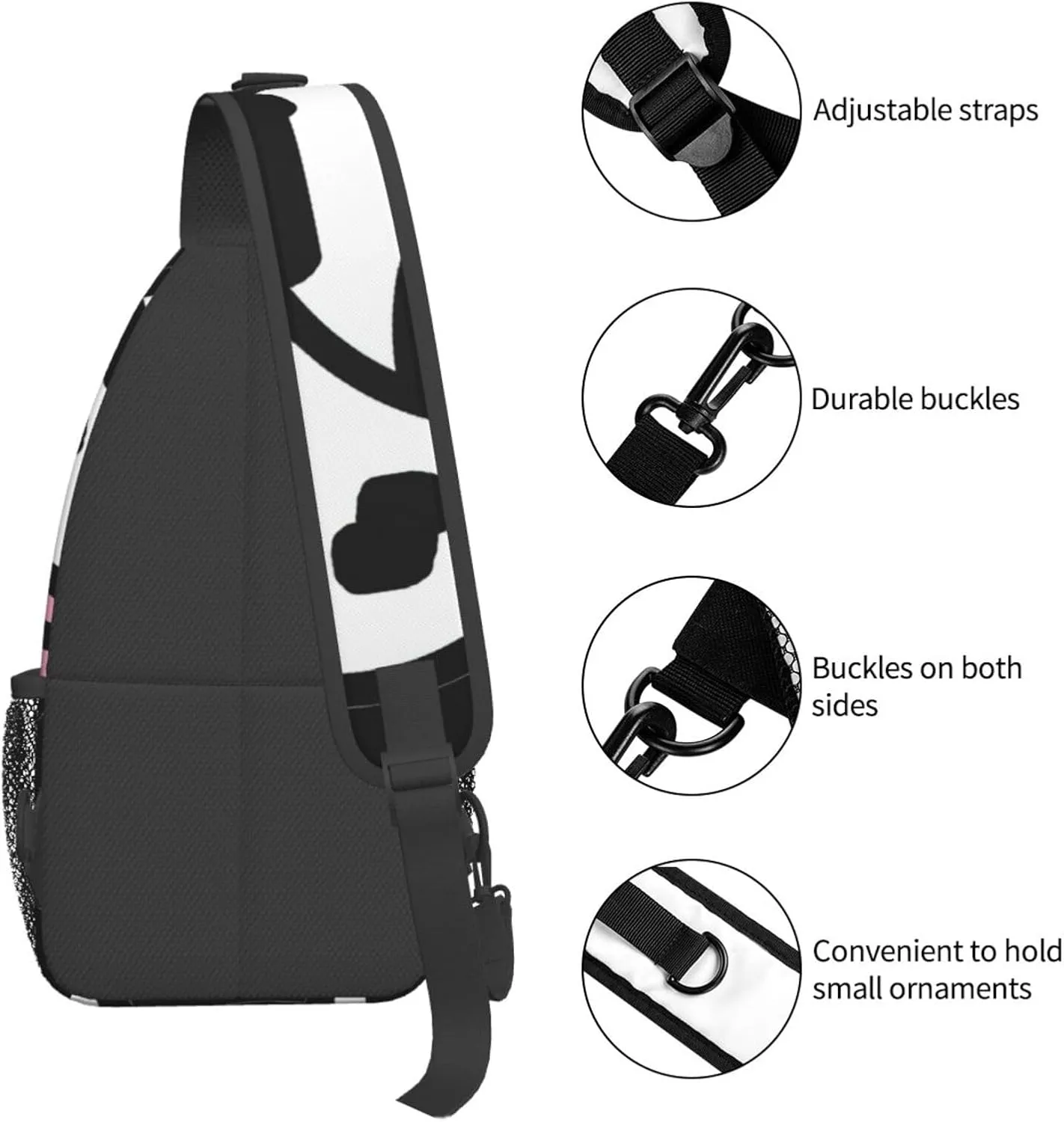 SSIMOO Cute Cow Versatile Travel Hiking Backpack-Perfect For Outdoor Cycling,Chest Shoulder Bag