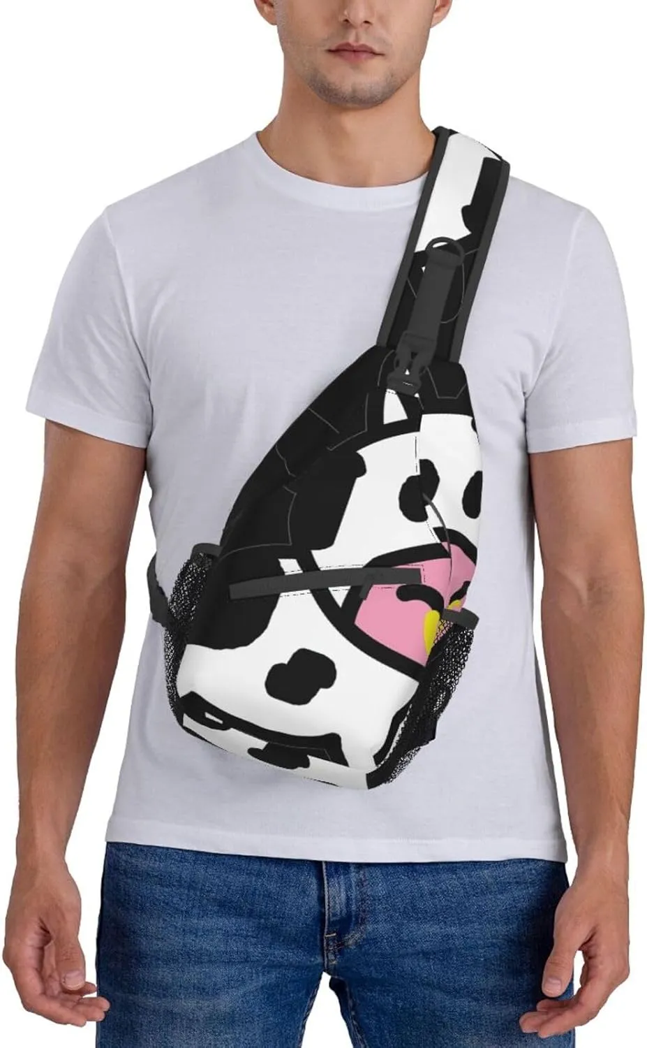 SSIMOO Cute Cow Versatile Travel Hiking Backpack-Perfect For Outdoor Cycling,Chest Shoulder Bag