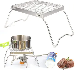 Stainless Steel Outdoor Barbecue Stove, Portable Folding Grill BBQ Camping Firewood Stove for Outdoor Sports