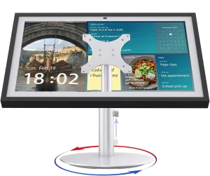 Stand for Echo Show 15 (1st, 2nd Gen), Echo Show 21 with Swivel and Tilt Design, 4-Level Height Settings, Aluminum Mount Stand for Show 21, VESA-Compatible for 15-21" Displays (Silver-Swivel)