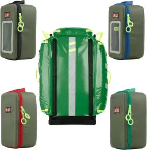 Statpacks G3  Responder   4 Cell Bundle includes Medic Backpack, Airway, IV, Universal, and Medicine Cells for EMS, Firefighters, First Responders (Green)