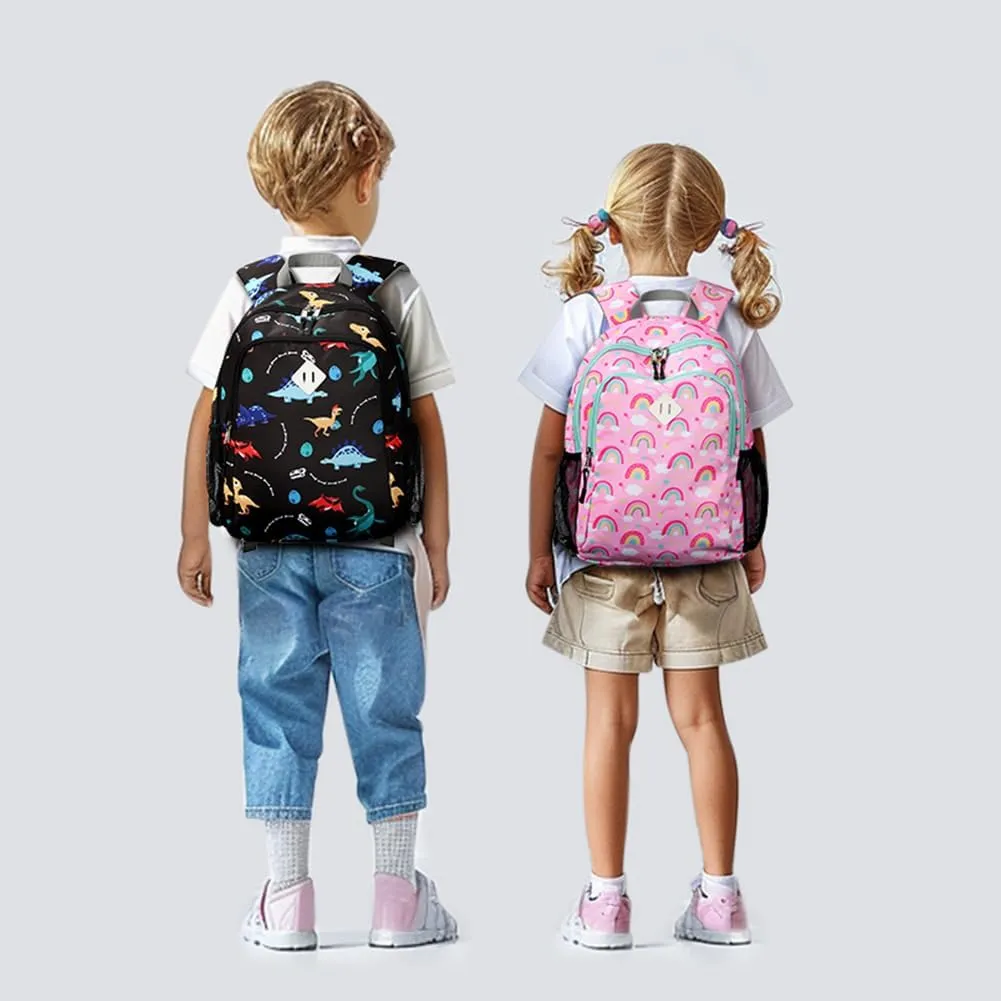 STEAMEDBUN Toddler Backpack for Boys 2-4: Kids Backpack for Boys - Preschool Kindergarten Backpack - Small Backpack for Kids 3-8 Black Dinosaur Backpack