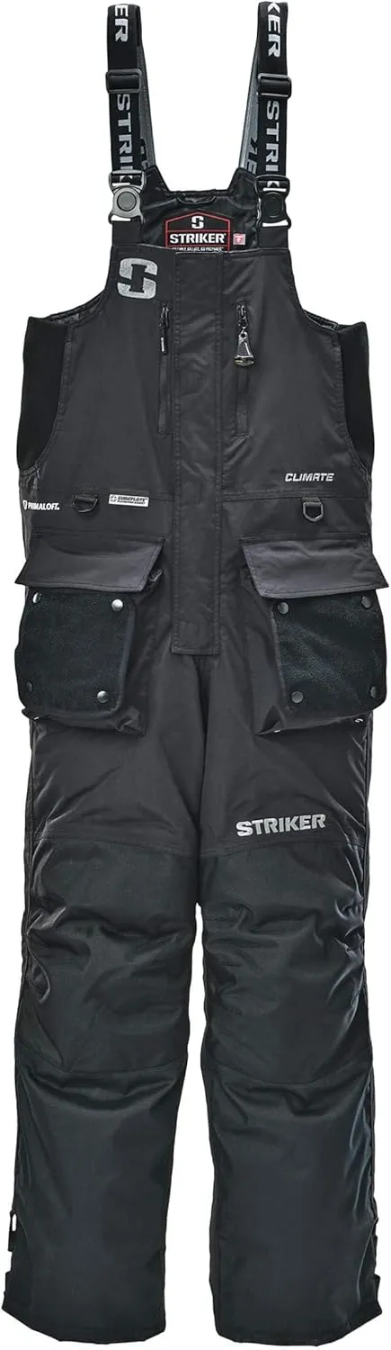 Striker Men’s Climate Insulated, Waterproof Ice Fishing Bib with Sureflote Flotation Technology