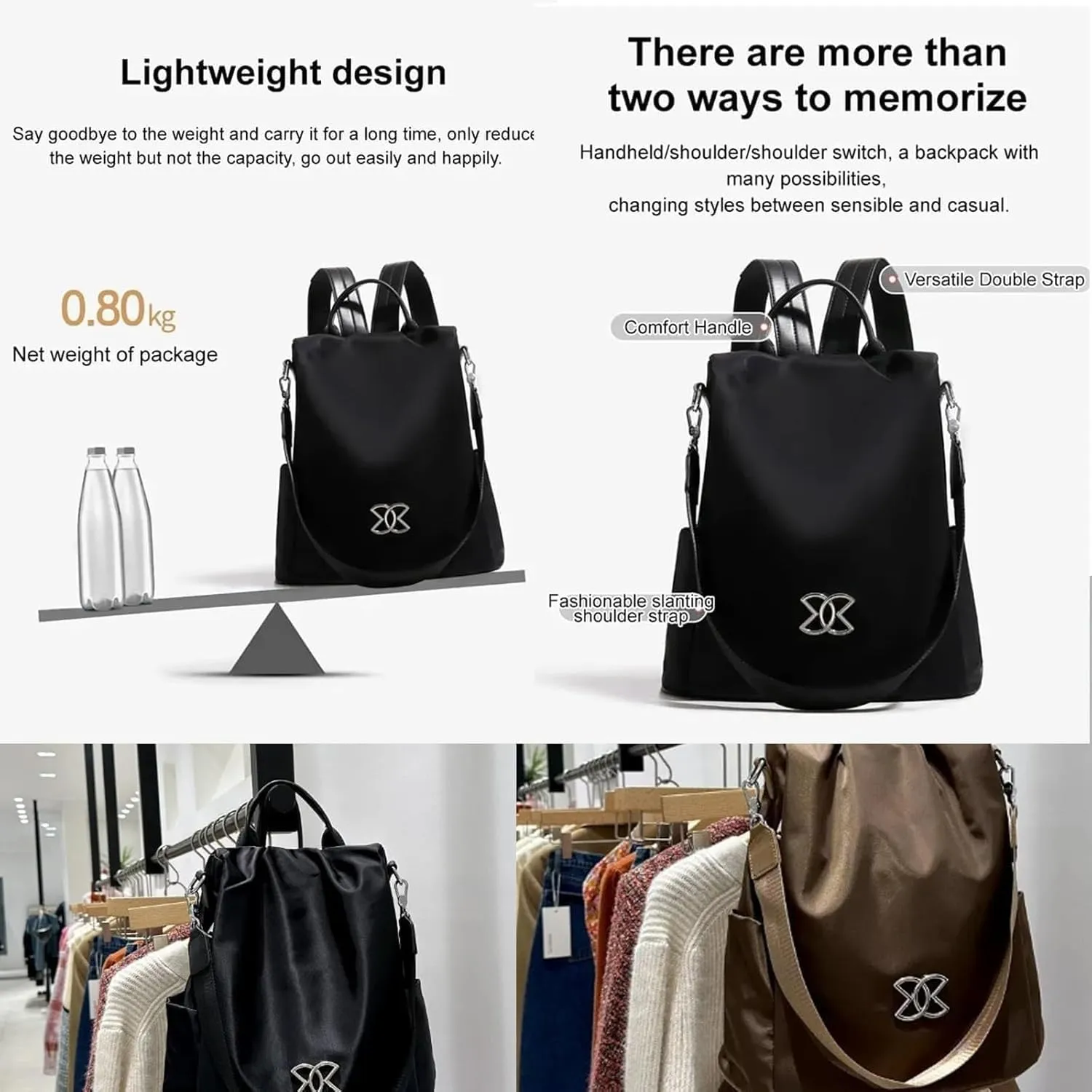 Subscrsidewa Anti-Theft Large Capacity Backpack, Anti Theft Backpack Subscrsidewa, Leisure Shoulder Bag, Large Capacity (Brown)