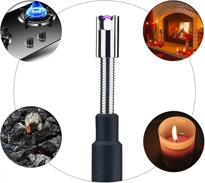 Summoner Telescopic Candle Arc Lighter Electric Rechargeable USB Plasma Lighter Perfect Fire Starter Lighter for BBQs Home Kitchen Outdoor Camping Hiking Cooking Fireworks