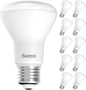 Sunco 10 Pack BR20 LED Bulb Dimmable, Small Recessed Lighting Bulbs, R20 Mini Flood Light Indoor, 550 LM, 7W (50W Equivalent), 2700K Soft White, E26 Base, Can Light for Home, Kitchen, Bedroom UL.
