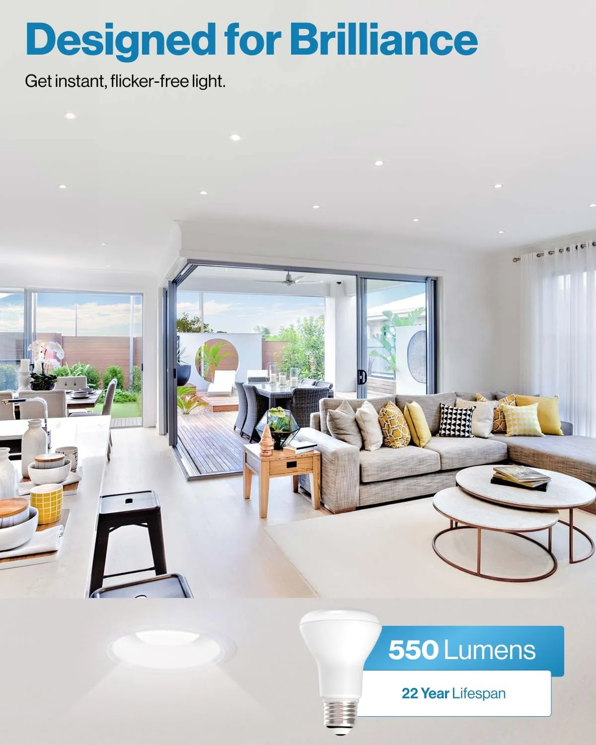 Sunco 10 Pack BR20 LED Bulb Dimmable, Small Recessed Lighting Bulbs, R20 Mini Flood Light Indoor, 550 LM, 7W (50W Equivalent), 2700K Soft White, E26 Base, Can Light for Home, Kitchen, Bedroom UL.