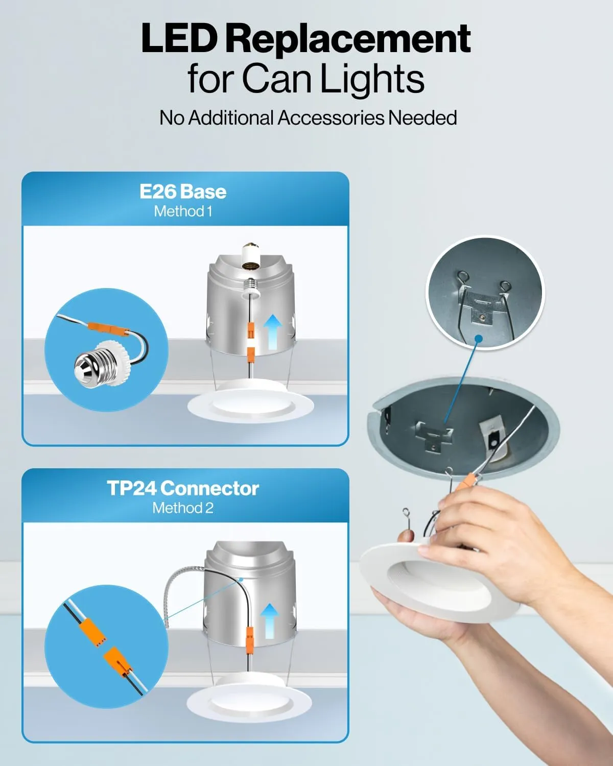 Sunco Retrofit LED Recessed Lighting 6 Inch, Downlight Can Lights for Ceiling, Baffle Trim, 965 LM, 13W (120W Equivalent), 5000K Daylight, Dimmable, Damp Rated UL 4 Pack.