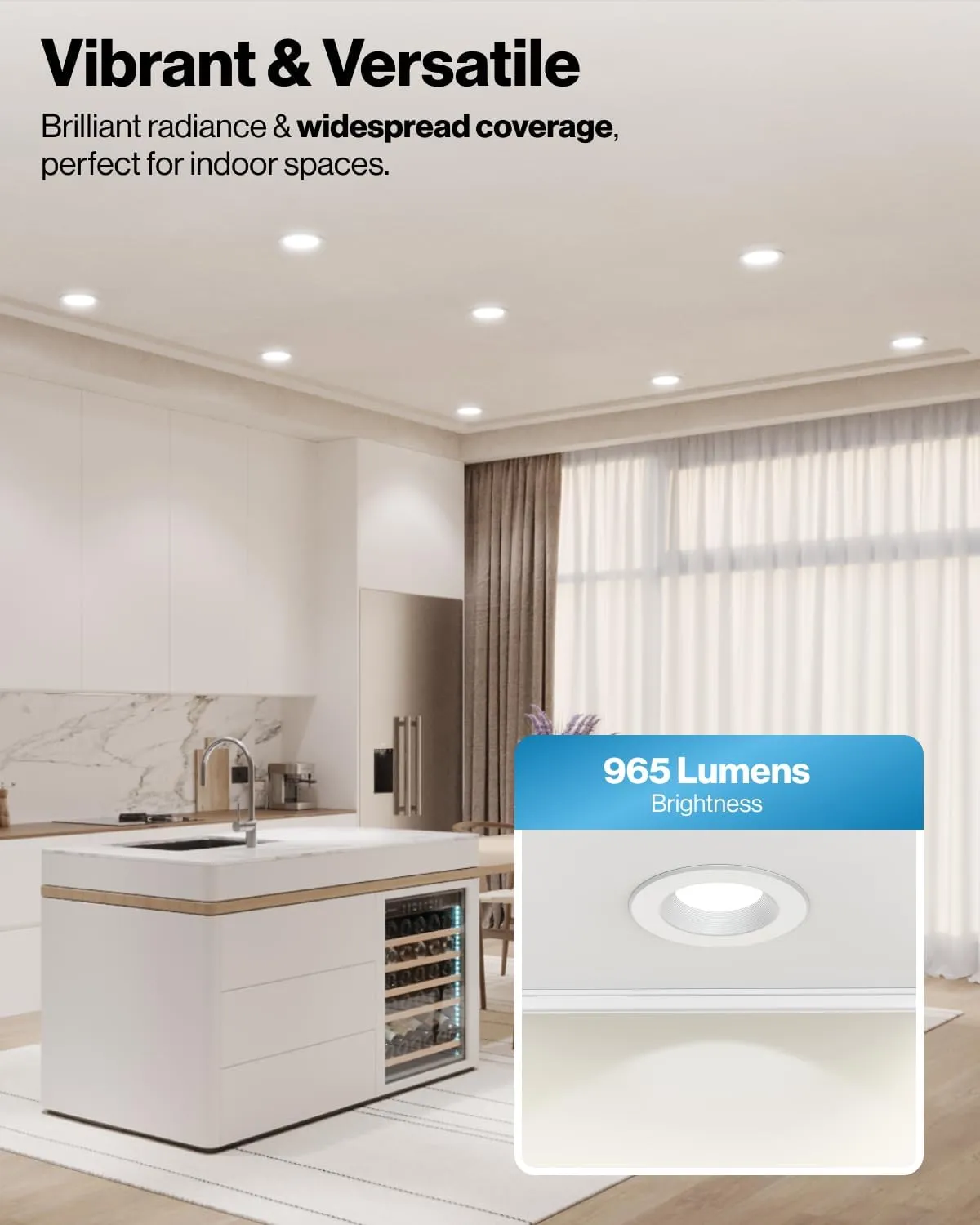 Sunco Retrofit LED Recessed Lighting 6 Inch, Downlight Can Lights for Ceiling, Baffle Trim, 965 LM, 13W (120W Equivalent), 5000K Daylight, Dimmable, Damp Rated UL 4 Pack.
