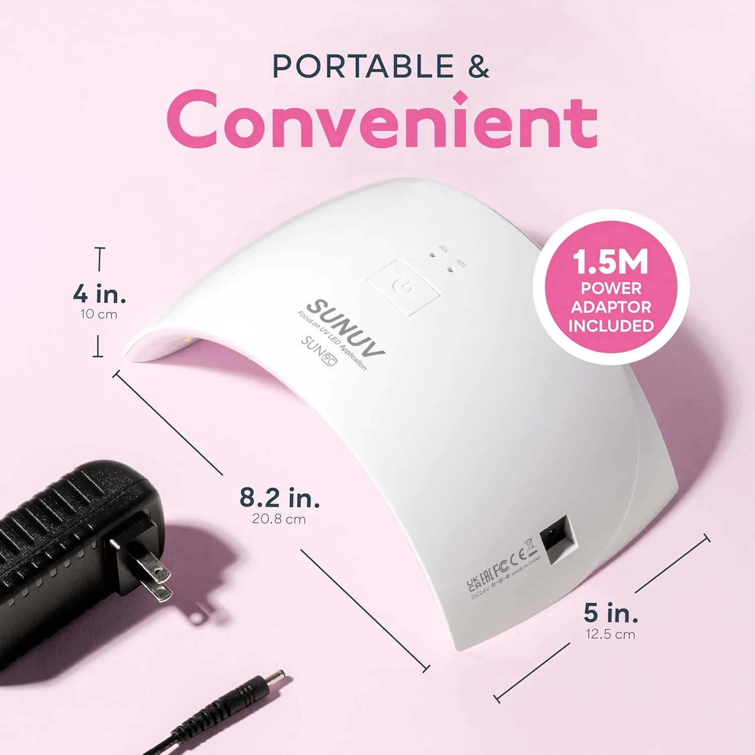 SUNUV UV Nail Lamp, Nail Dryer for Gel Nail Polish UV Light for Gel Nails with Sensor 2 Timers SUN9C Pink Gift for Women Girls