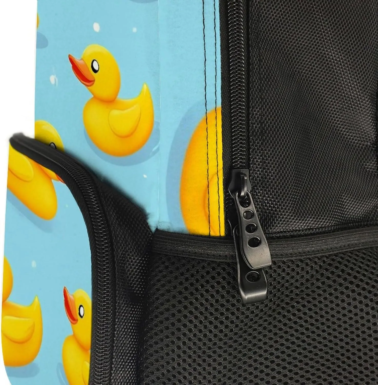 Supdreamc Cute Funny Blue Bubbles Yellow Rubber Ducks Backpack Polyester Anti-Theft Multipurpose Bookbag Large Capacity Laptop Book Bag Rucksack With Side Pockets