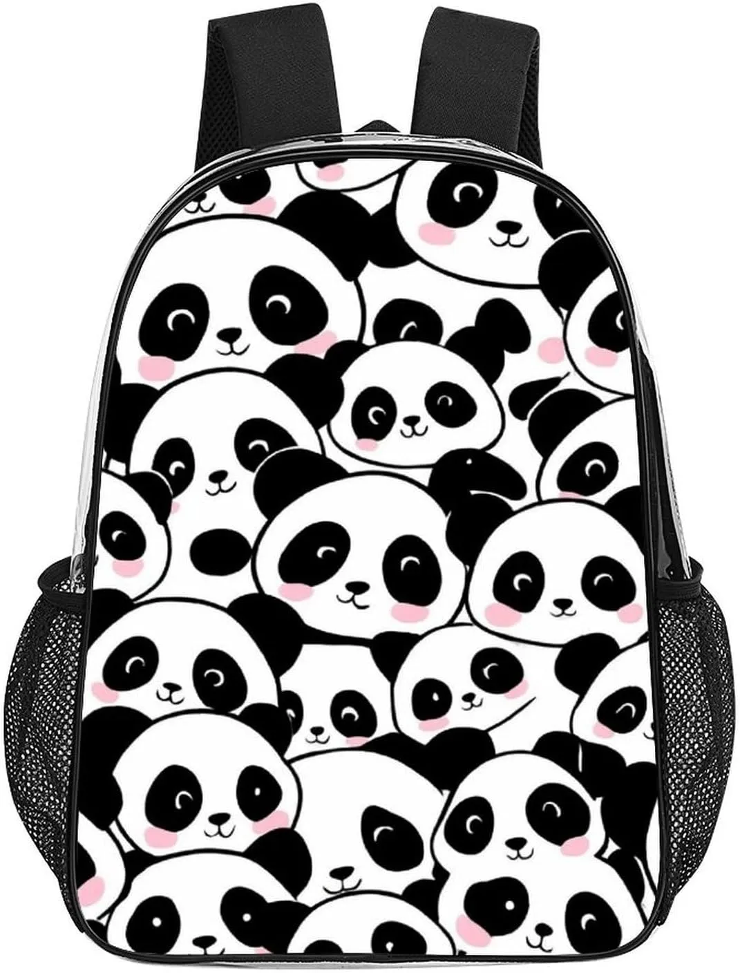 Supdreamc Transparent Daypack Backpack for Climbing Outdoors Running - Big Capacity Multipurpose Anti-Theft Bookbag, Cute Cartoon Pandas Travel Hiking & Camping Rucksack