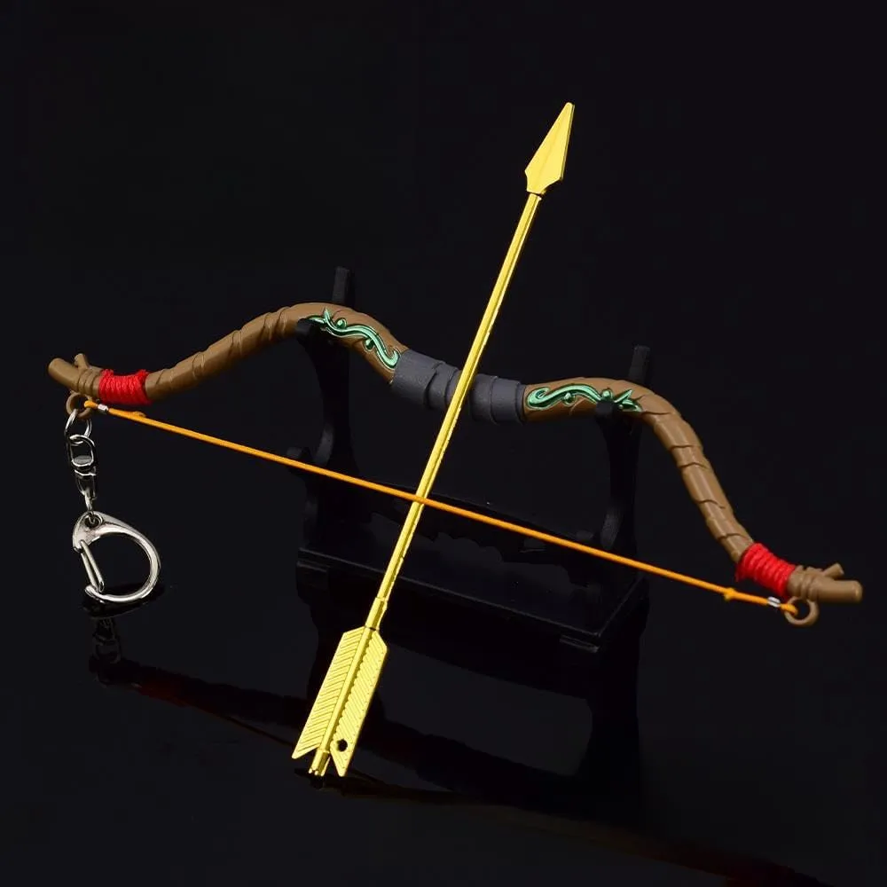 Superbuybox Link Martial Arts Sword Spear Arrow Bow Shield Action Figure Game Collection Desk Room Decoration Backpack Pendant Gift (Link Wooden Bow and Arrows)