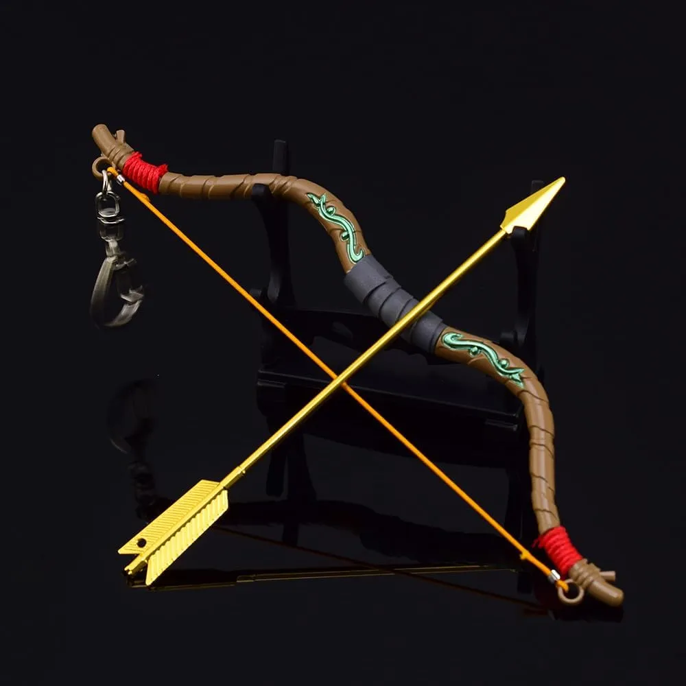 Superbuybox Link Martial Arts Sword Spear Arrow Bow Shield Action Figure Game Collection Desk Room Decoration Backpack Pendant Gift (Link Wooden Bow and Arrows)