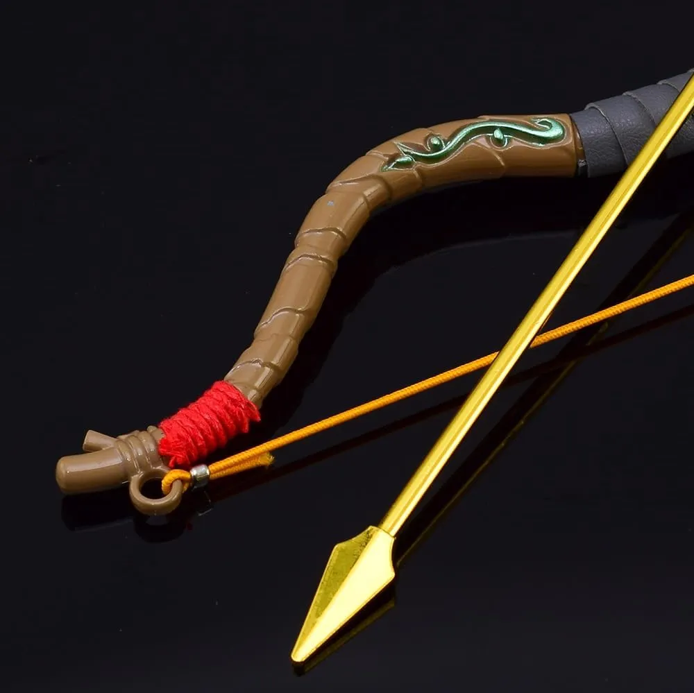 Superbuybox Link Martial Arts Sword Spear Arrow Bow Shield Action Figure Game Collection Desk Room Decoration Backpack Pendant Gift (Link Wooden Bow and Arrows)