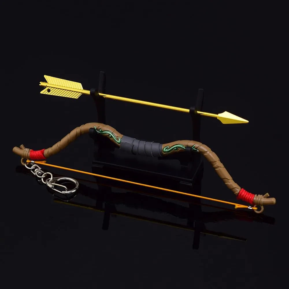 Superbuybox Link Martial Arts Sword Spear Arrow Bow Shield Action Figure Game Collection Desk Room Decoration Backpack Pendant Gift (Link Wooden Bow and Arrows)