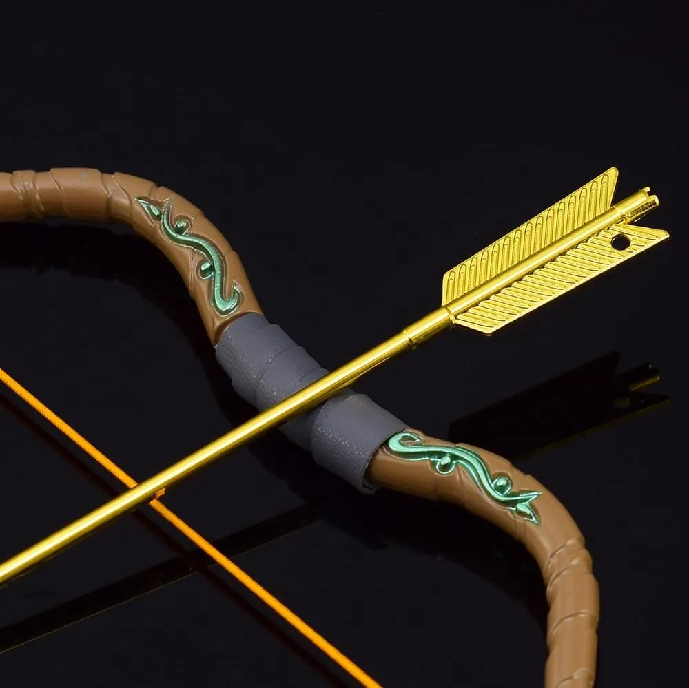 Superbuybox Link Martial Arts Sword Spear Arrow Bow Shield Action Figure Game Collection Desk Room Decoration Backpack Pendant Gift (Link Wooden Bow and Arrows)