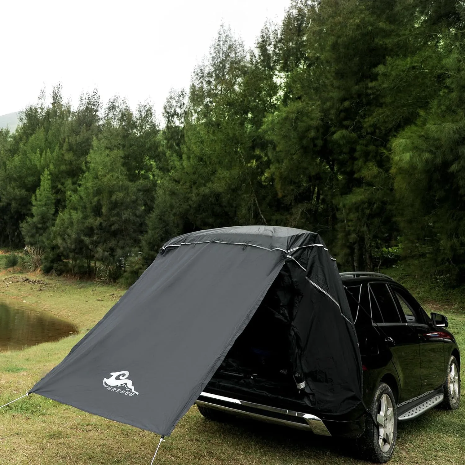 SUV Tent Car Awning, UPF 50   with Portable Waterproof Storage Bag, Tear-Resistant, Large Space, Good Vision, Smooth Ventilation, Suitable for Outdoor Beach Camping Auto Canopy Shade…
