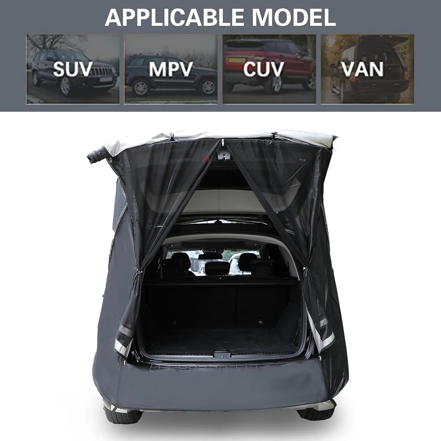 SUV Tent Car Awning, UPF 50   with Portable Waterproof Storage Bag, Tear-Resistant, Large Space, Good Vision, Smooth Ventilation, Suitable for Outdoor Beach Camping Auto Canopy Shade…