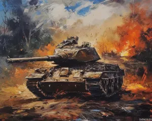 SVINOILER DIY Filling Oil Canvas Paint by Number Kit Military Army Combat with Brushes and Acrylic Pigment DIY Canvas Painting for Adults Beginner 16x20 Inch
