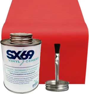 SX 69 Vinyl Repair Kit | Inflatable Bounce House Repair Kit | Includes 8 Ounce Adhesive and Vinyl Roll | for Flexible, Waterproof Repairs of Tears, Punctures, and Holes