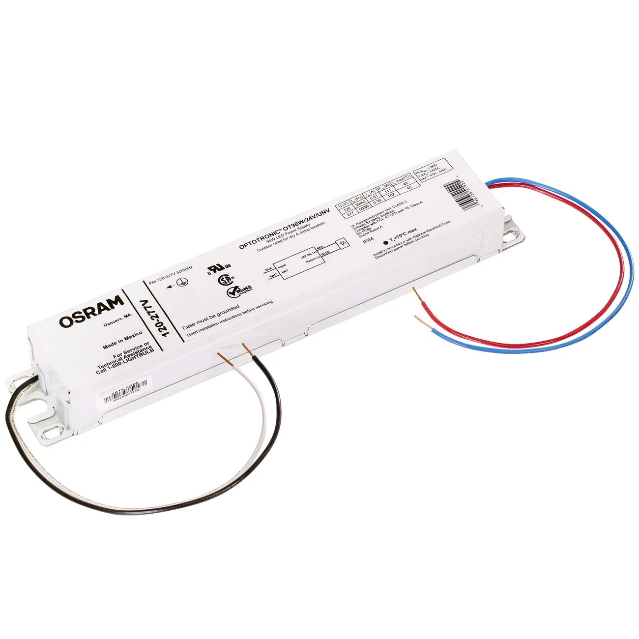Sylvania 51522-96 watt 120/277 volt LED Power Supply (OT96W/24V/UNV)