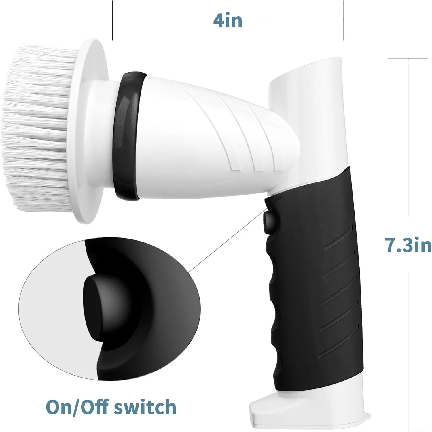 SZFIXEZ Electric Spin Scrubber, Cordless Electric Cleaning Brush for Bathroom Electric Spin Cleaner with 4 Replaceable Shower Cleaning Brush Heads for Wall, Stove, Tile, Bathtub, Toilet, Window DST-01