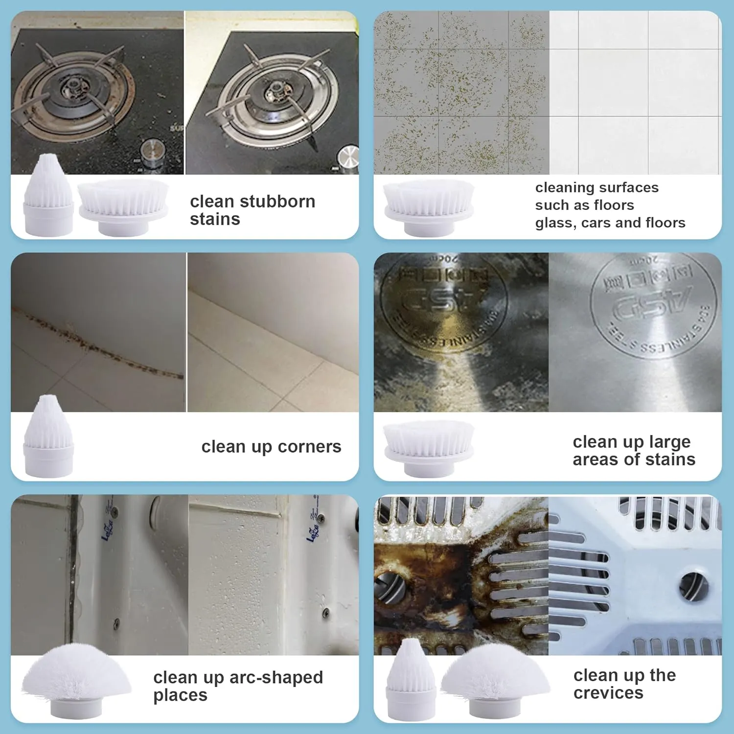 SZFIXEZ Electric Spin Scrubber, Cordless Electric Cleaning Brush for Bathroom Electric Spin Cleaner with 4 Replaceable Shower Cleaning Brush Heads for Wall, Stove, Tile, Bathtub, Toilet, Window DST-01