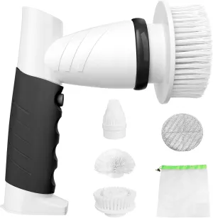 SZFIXEZ Electric Spin Scrubber, Cordless Electric Cleaning Brush for Bathroom Electric Spin Cleaner with 4 Replaceable Shower Cleaning Brush Heads for Wall, Stove, Tile, Bathtub, Toilet, Window DST-01
