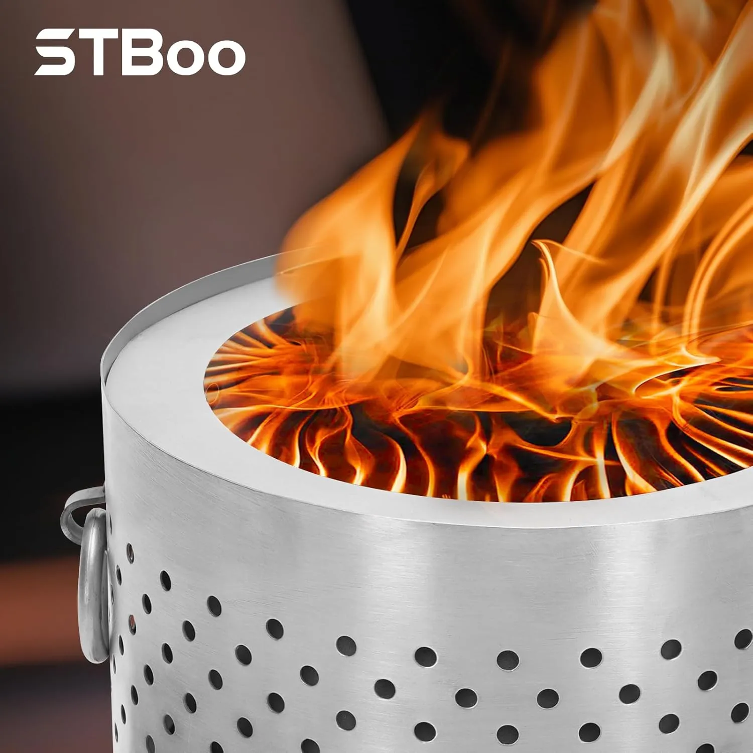 Tabletop Fire Pit with Ash Tray - Low Smoke Pellet Portable Table Top Firepit | Indoor&Outdoor Mini Personal Fireplace with Travel Bag | Small Smores Firepit for Patio, Camping,Porch,7.8inch Stainless