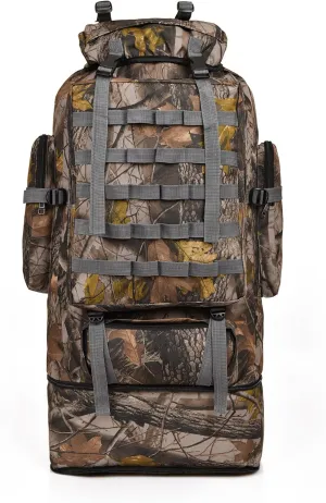 Tactical Backpack Military Molle Hiking 36-55L Camouflage Mountaineering Bag Tactical Trekking Bag Cycling Rainforest Gray Camouflage