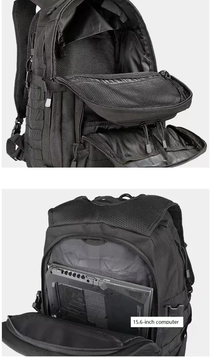 Tactical Backpack Military Molle Hiking 36-55L camouflage outdoor sports mountaineering khaki