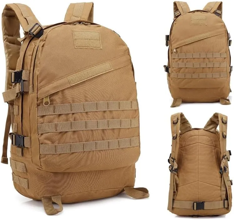 Tactical Backpack Military Molle Hiking 36-55L Camouflage outdoor sports with black stripes