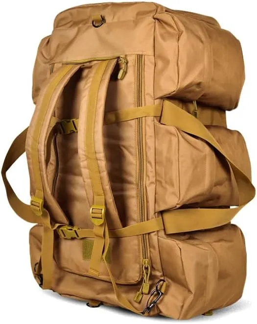 Tactical Backpack Military Molle Hiking 56-75L Outdoor tactical shoulder double shoulder duffel bag ruins green camouflage