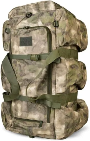 Tactical Backpack Military Molle Hiking 56-75L Outdoor tactical shoulder double shoulder duffel bag ruins green camouflage