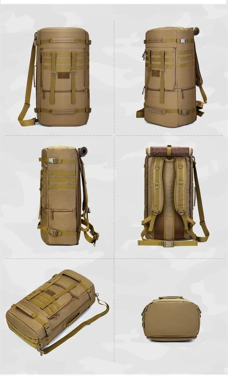 Tactical Backpack Military Molle Hiking 65L Outdoor camouflage hiking shoulder hand sports italian camouflage