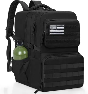 Tactical Backpack Water-resistant Military MOLLE Assault Backpack Bag for Hunting Camping Travel,13" Lx 12" W x 20" H Black