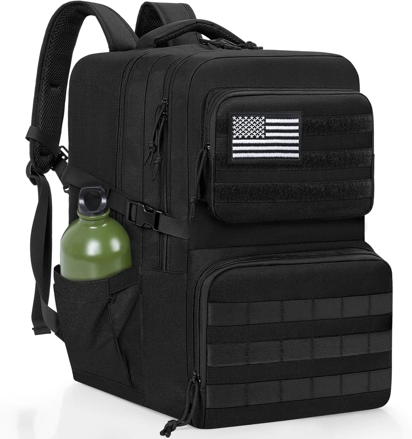 Tactical Backpack Water-resistant Military MOLLE Assault Backpack Bag for Hunting Camping Travel,13" Lx 12" W x 20" H Black