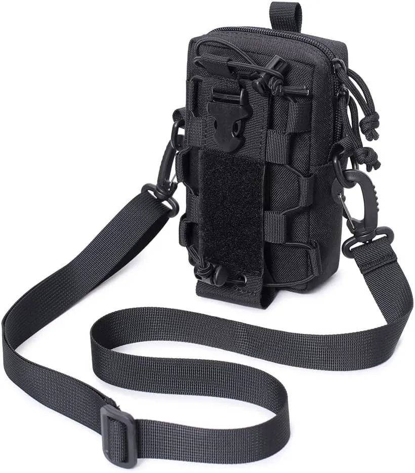 Tactical EDC Pouch, Molle Utility Pouches Gadget Organizer Phone Holder with Water Bottle Holder