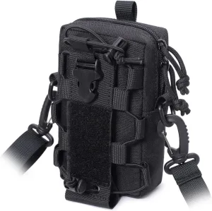Tactical EDC Pouch, Molle Utility Pouches Gadget Organizer Phone Holder with Water Bottle Holder
