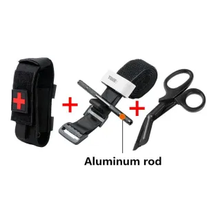 Tactical First Aid Military Tourniquet - Rotary Pressure CAT with Aluminum Rod for Hiking, Camping, and Survival