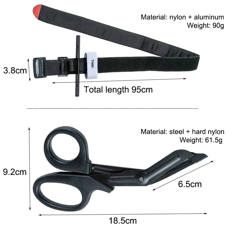 Tactical First Aid Military Tourniquet - Rotary Pressure CAT with Aluminum Rod for Hiking, Camping, and Survival