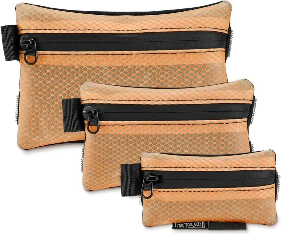 TACTICAL GEEK Storage A5 EDC Storage Pouch Set, Molle EDC Gadget Pouch, Multi-Functional Utility Small Tool Pocket for Daily Carry (Orange)